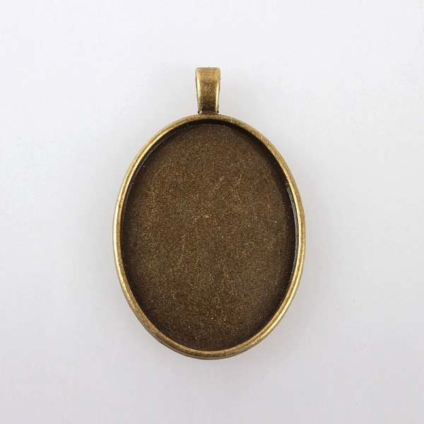 

PandaHall Vintage Tibetan Style Alloy Pendant Cabochon Settings, Plain Edge Bezel Cups, Cadmium Free & Nickel Free & Lead Free, Antique...