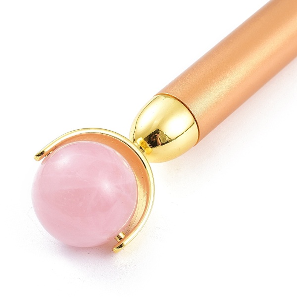 

PandaHall Natural Rose Quartz Massage Tool Skin Care, Facial Rollers, with Plastic Findings, Gold, 156x30~31x16~26mm Rose Quartz Others Gold