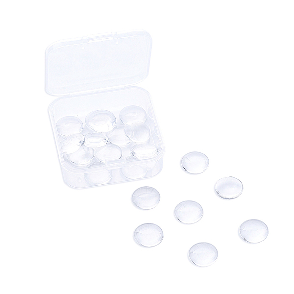 

PandaHall Clear Glass Cabochons, Transparent, Half Round Circle Flat Back for Jewelry and Cabochon Settings, Clear, 15x3.8~5.8mm, about...