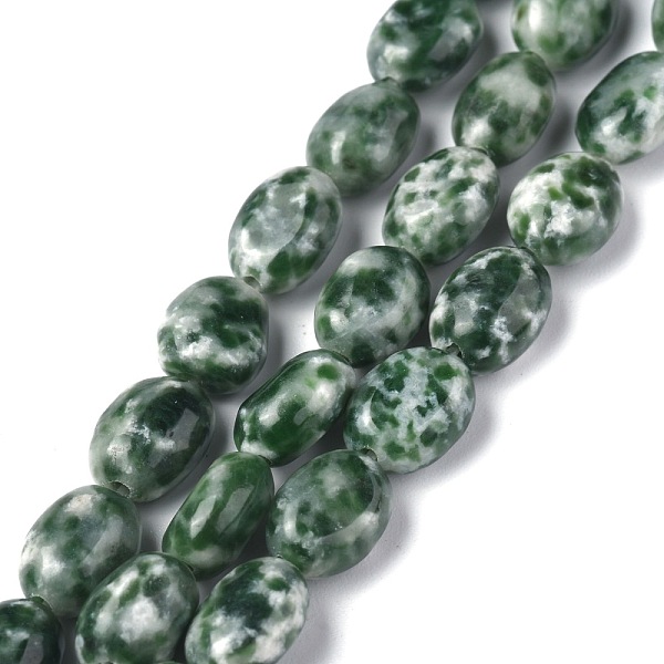 

PandaHall Natural Green Spot Jasper Beads Strands, Oval, 8x6x3.5~4mm, Hole: 1mm, about 45~52pcs/strand, 15.16~15.74 inch(38.5~40cm) Green...