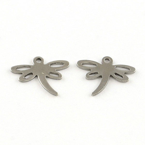 

PandaHall Dragonfly 201 Stainless Steel Charms, Stainless Steel Color, 14x17x1mm, Hole: 1.5mm 201 Stainless Steel Dragonfly