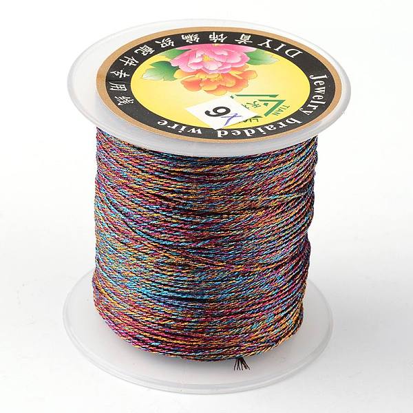 

PandaHall Round Metallic Thread, Embroidery Thread, 3-Ply, Colorful, 0.4mm, about 164.04 yards(150m)/roll Fibre
