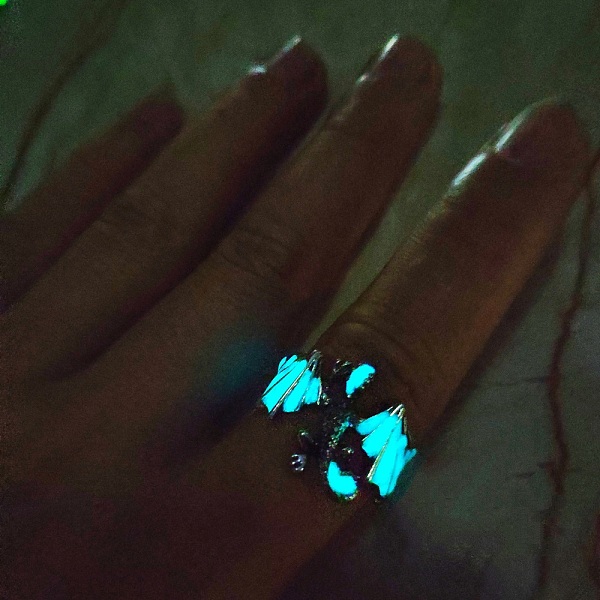

PandaHall Luminaries Enamel Dragon Open Cuff Ring, Glow In The Dark Alloy Chunky Wide Ring for Women, Cyan, Inner Diameter: 20mm Alloy Cyan