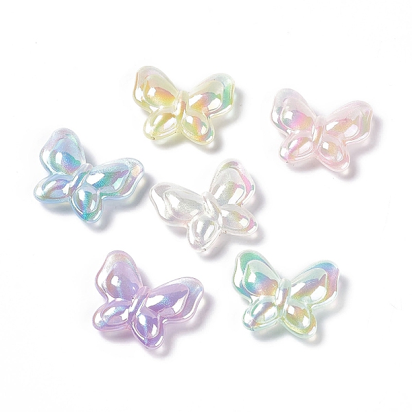 

PandaHall Opaque Acrylic Beads, with Glitter Powder, AB Color, Butterfly, Mixed Color, 27x32x8.5mm, Hole: 2mm Acrylic Butterfly Multicolor