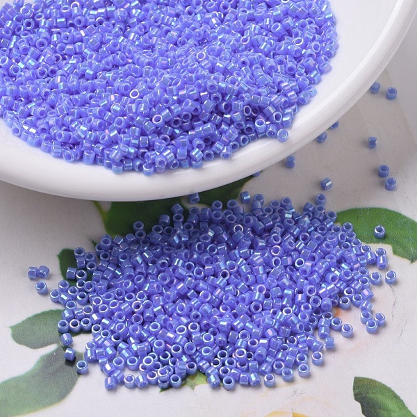

PandaHall MIYUKI Delica Beads, Cylinder, Japanese Seed Beads, 11/0, (DB0167) Opaque Med Blue AB, 1.3x1.6mm, Hole: 0.8mm, about 2000pcs/10g...