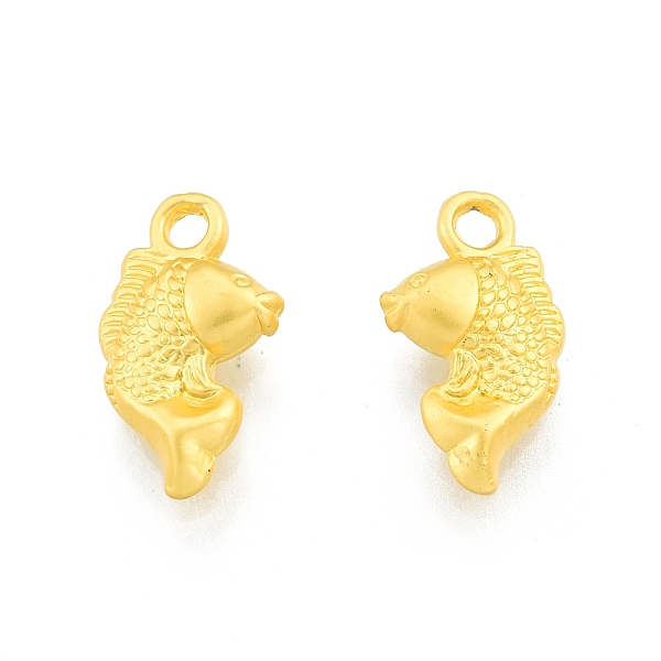 

PandaHall Alloy Pendants, Goldfish Charms, Matte Gold Color, 14.5x8.5x3.5mm, Hole: 1.6mm Alloy Fish