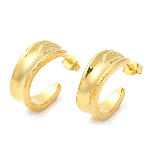 

PandaHall Ion Plating(IP) 304 Stainless Steel Round Stud Earrings, Half Hoop Earrings, Real 18K Gold Plated, 19x8mm 304 Stainless Steel...
