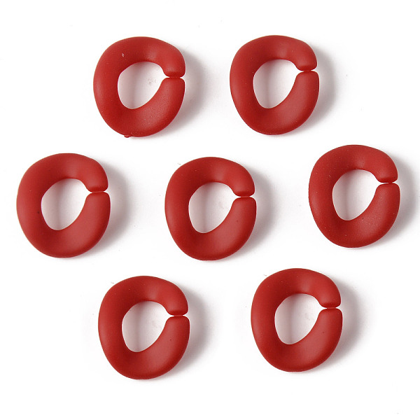 

PandaHall Rubberized Style Acrylic Linking Rings, Quick Link Connectors, For Curb Chains Making, Oval, Red, 19x16x3mm, Inner Diameter...