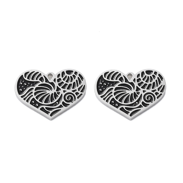 304 Stainless Steel Black Enamel Pendants