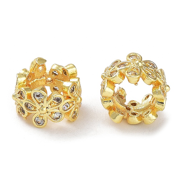 

PandaHall Rack Plating Brass Micro Pave Clear Cubic Zirconia European Beads, Long-Lasting Plated, Cadmium Free & Lead Free, Large Hole Beads...