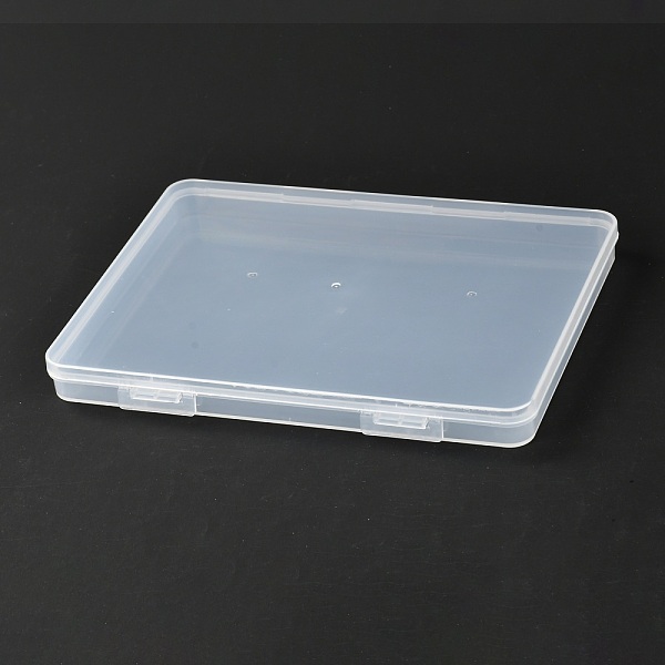 PandaHall Rectangle Polypropylene(PP) Plastic Boxes, Bead Storage Containers, with Hinged Lid, Clear, 20x12x1.7cm, Inner Diameter: 11.5cm...