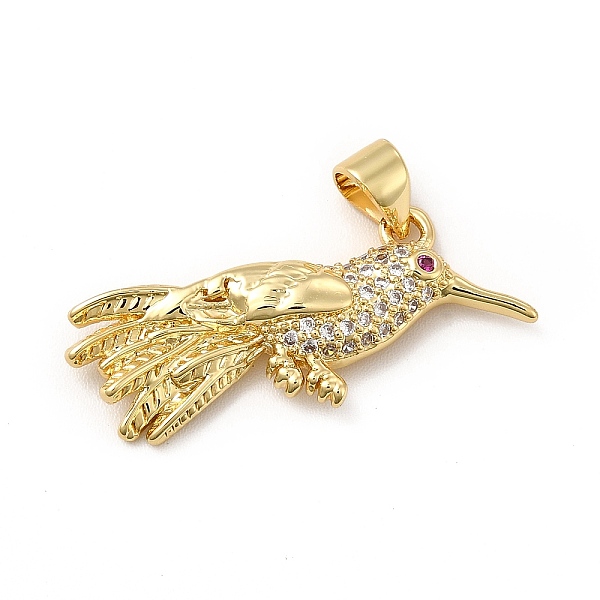 

PandaHall Rack Plating Brass Micro Pave Cubic Zirconia Pendants, Cadmium Free & Lead Free, Real 18K Gold Plated, Bird Charm, Clear...