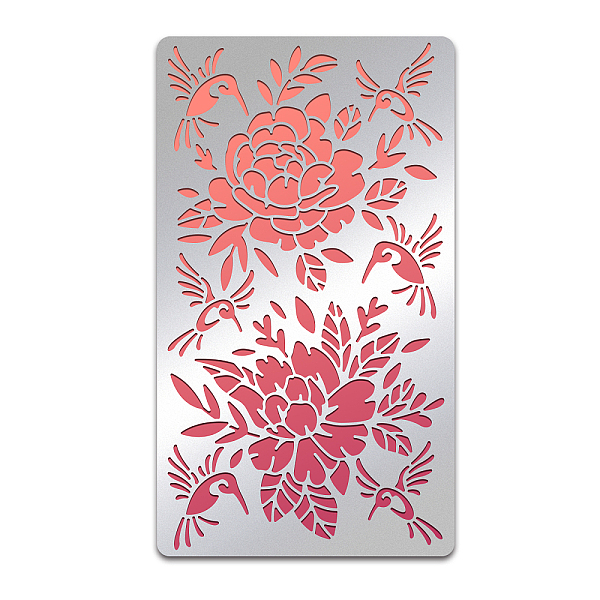 

PandaHall BENECREAT Floral Metal Stencils, Flowers Birds Stainless Steel Stencil Template Tool for Wood Burning, Drawing, Pyrography...