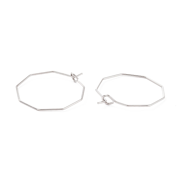 

PandaHall 316 Stainless Steel Hoop Earrings Findings, Wine Glass Charms Findings, Octagon, Stainless Steel Color, 25x26.5x0.7mm 316 Surgical...