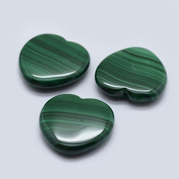 

PandaHall Natural Malachite Beads, Half Drilled, Heart, 20x20x5mm, Hole: 1mm Malachite Heart