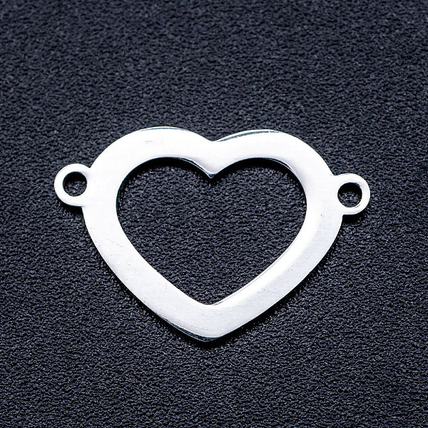 

PandaHall 201 Stainless Steel Links connectors, Heart, Stainless Steel Color, 12.5x18x1mm, Hole: 1.2mm 201 Stainless Steel Heart