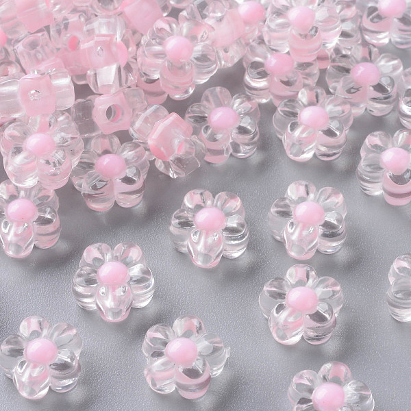 

PandaHall Transparent Acrylic Beads, Bead in Bead, Flower, Pink, 12x12.5x6mm, Hole: 2.5mm Acrylic Flower Pink