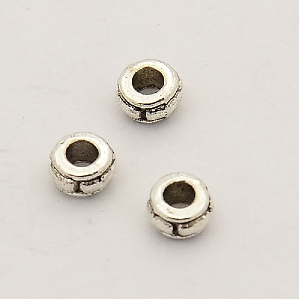 Antique Silver Rondelle Alloy Spacer Beads