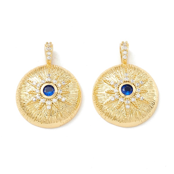 

PandaHall Rack Plating Brass Micro Pave Clear & Marine Blue Cubic Zirconia Pendants, Cadmium Free & Nickel Free & Lead Free, Long-Lasting...