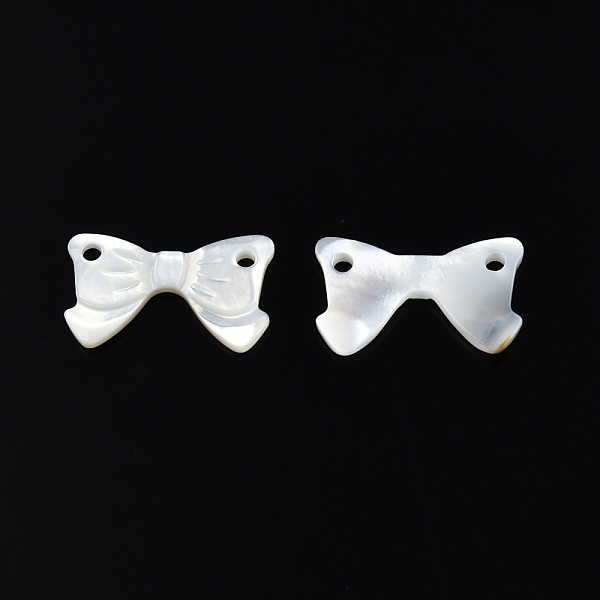 

PandaHall Natural White Shell Connector Charms, Bowknot, 10.5x18x2mm, Hole: 1.6mm White Shell Bowknot
