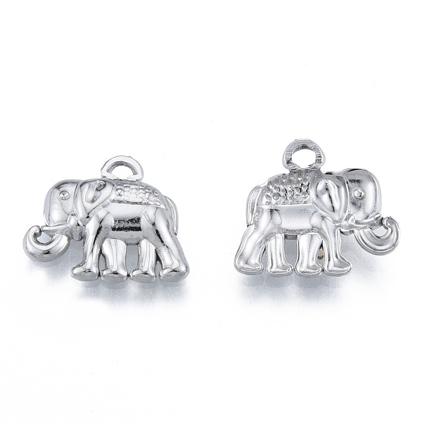 

PandaHall 201 Stainless Steel Pendants, Elephant, Stainless Steel Color, 13.5x15.5x3mm, Hole: 1.6mm 201 Stainless Steel Elephant