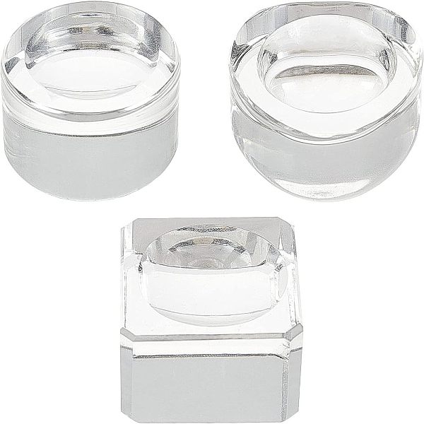 

PandaHall FINGERINSPIRE 3 Pcs Crystal Ball Stand Glass Ball Display Base Round & Square & Heart Shape Clear Display Blocks Glass Ball Holder...