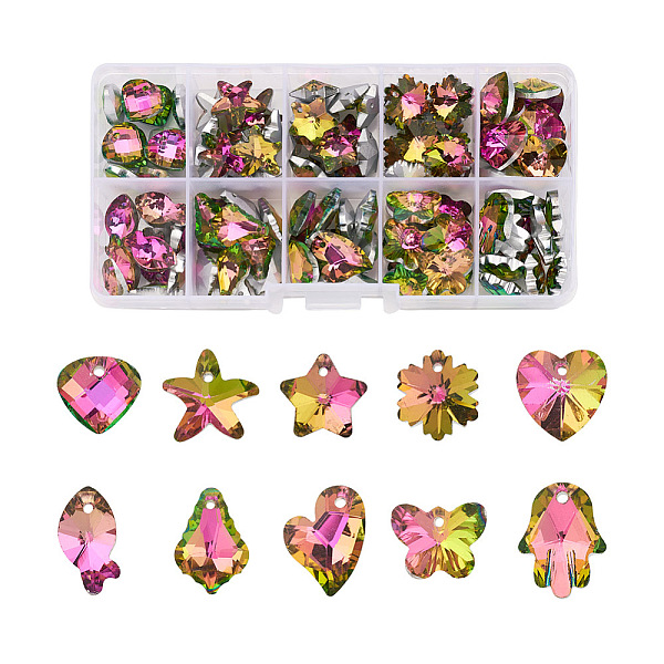 

PandaHall Glass Rhinestone Pendants, DIY Accessories for Jewelry Making, Mixed Shapes, Deep Pink, 12~18x9~15x5~8mm, Hole: 1.2~1.6mm...