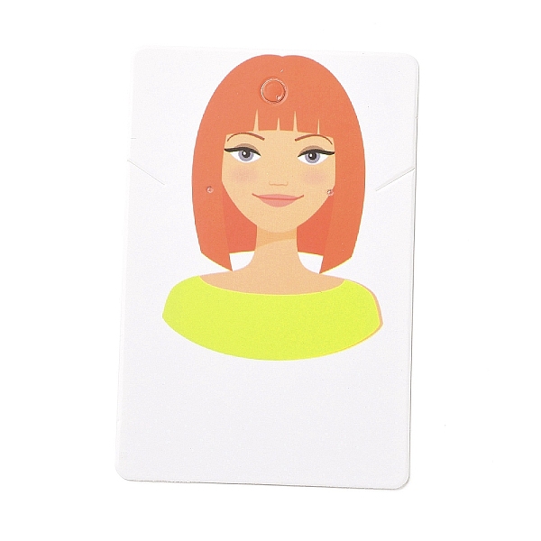 

PandaHall Paper Earring Display Cards, Earring Holder Cards, Rectangle with Girl Pattern, Coral, 9x6x0.03cm, Hole: 5mm and 1mm Paper Human..., Red