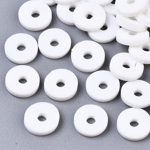 

PandaHall Handmade Polymer Clay Beads, for DIY Jewelry Crafts Supplies, Disc/Flat Round, Heishi Beads, White, 4x1mm, Hole: 1mm, about...