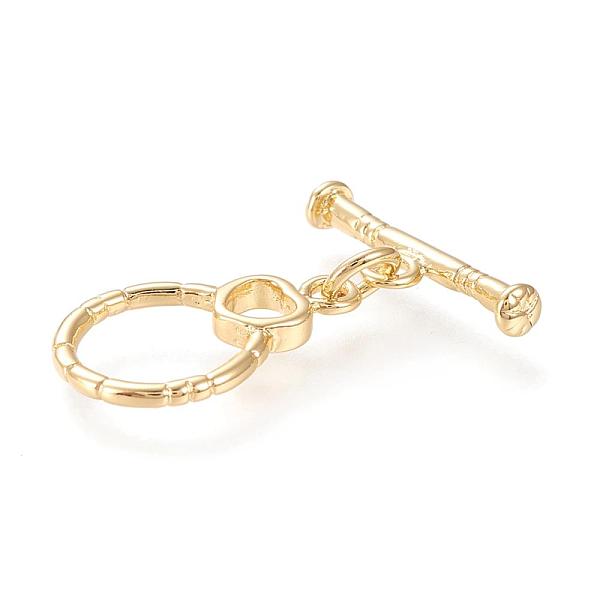 

PandaHall Brass Toggle Clasps, with Jump Rings, Long-Lasting Plated, Ring, Real 18K Gold Plated, Ring: 18.4x11.7x1.9mm, Hole: 1.8mm, Bar...