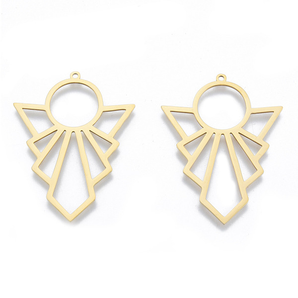 

PandaHall 201 Stainless Steel Pendants, Outline Charms, Angel, Real 18K Gold Plated, 44x33.5x1mm, Hole: 1.5mm 201 Stainless Steel Angel &...