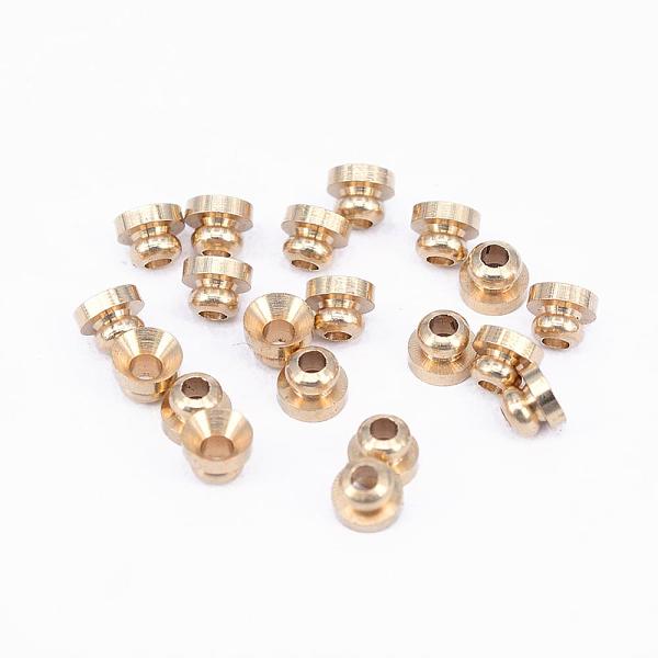 

PandaHall Brass Bead Caps, Nickel Free, Apetalous, Raw(Unplated), 4x3mm, Hole: 1.5mm Brass