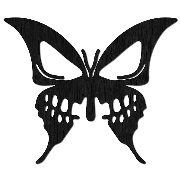 

PandaHall Laser Cut Basswood Wall Sculpture, for Home Decoration Kitchen Supplies, Butterfly, Black, 250x300x5mm Wood Butterfly Black