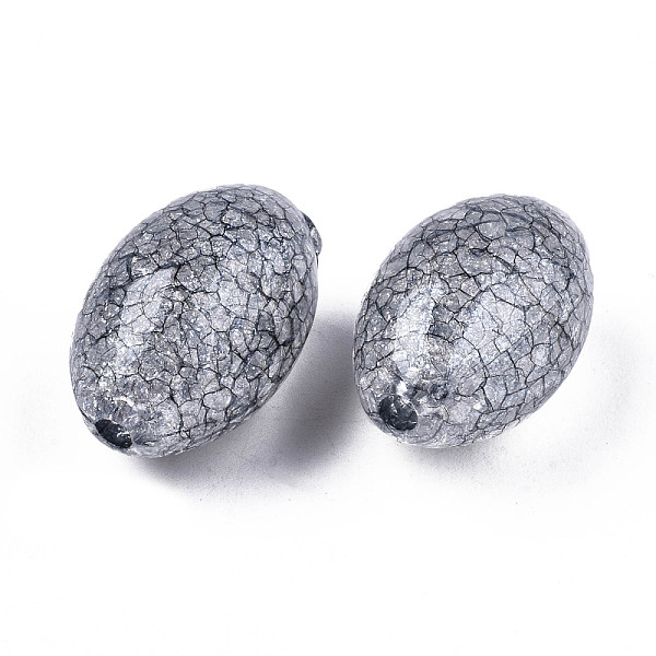 

PandaHall Transparent Crackle Acrylic Beads, Oval, Gainsboro, 19.5x13mm, Hole: 2mm, about 254pcs/500g Acrylic Oval Gray