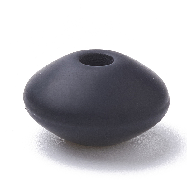 

PandaHall Food Grade Eco-Friendly Silicone Beads, Chewing Beads For Teethers, DIY Nursing Necklaces Making, Rondelle, Black, 12x6~7mm, Hole...