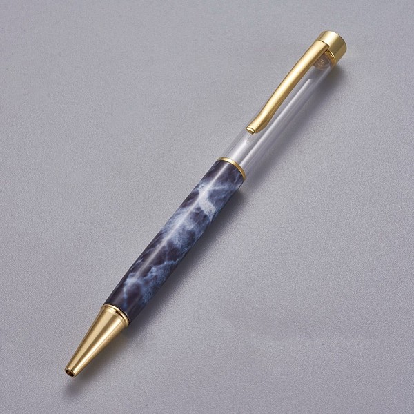 

PandaHall Creative Empty Tube Ballpoint Pens, with Black Ink Pen Refill Inside, for DIY Glitter Epoxy Resin Crystal Ballpoint Pen Herbarium..., Blue