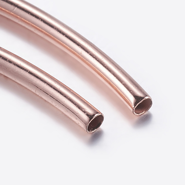 

PandaHall Brass Tube Beads, Curved, Rose Gold, 35x2mm, Hole: 1mm Brass Tube