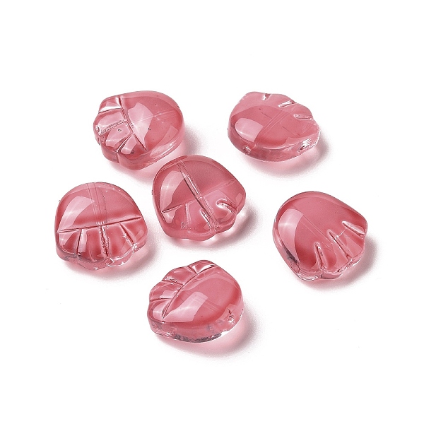 

PandaHall Transparent Spray Painted Glass Beads, Bear Claw Print, Indian Red, 14x14x7mm, Hole: 1mm Glass Bear