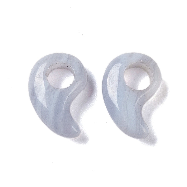 

PandaHall Natural Blue Lace Agate European Beads, Large Hole Beads, Magatama, 16.5x11.5x5.5mm, Hole: 4.8mm Blue Lace Agate Others