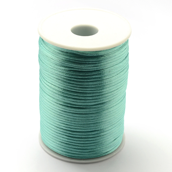 

PandaHall Polyester Cord, Light Sea Green, 2mm, about 80yards/roll(73.152m/roll) Polyester Green