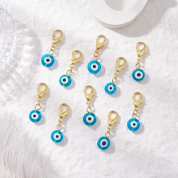 10 pieza de colgante de lámpara de mal de ojo hecho a mano
