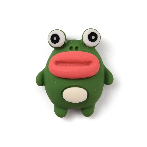 

PandaHall Opaque Resin Cabochons, Frog with Big Mouth, Green, 20.5x18x9mm Resin Frog Green