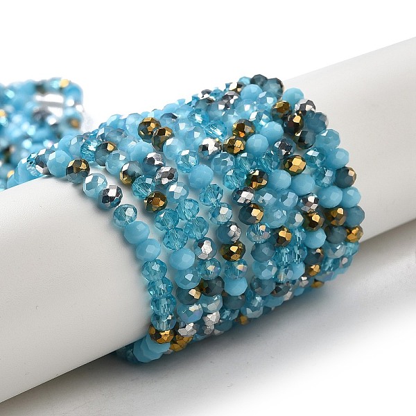 

PandaHall Glass Beads Strands, Faceted, Rondelle, Pale Turquoise, 4x3mm, Hole: 0.4mm, about 123~127pcs/strand, 15.75~16.5 inch(40~42cm)...