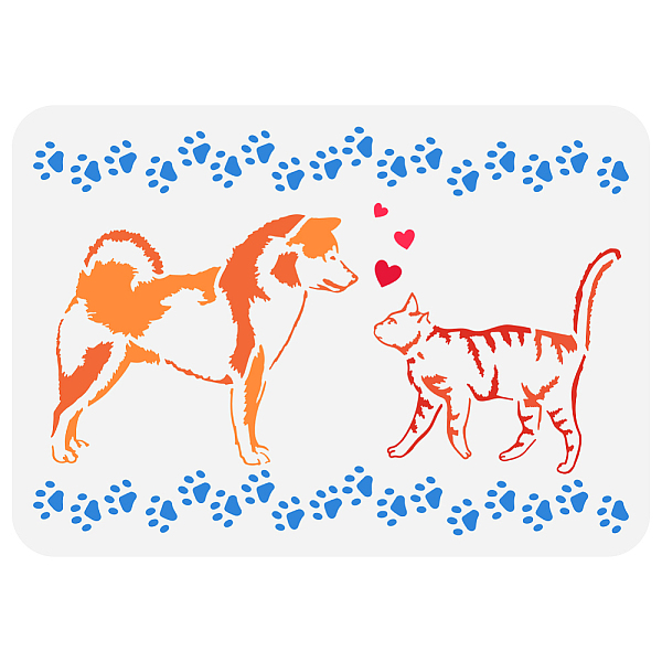 

PandaHall Plastic Drawing Painting Stencils Templates, for Painting on Scrapbook Fabric Tiles Floor Furniture Wood, Rectangle, Dog...