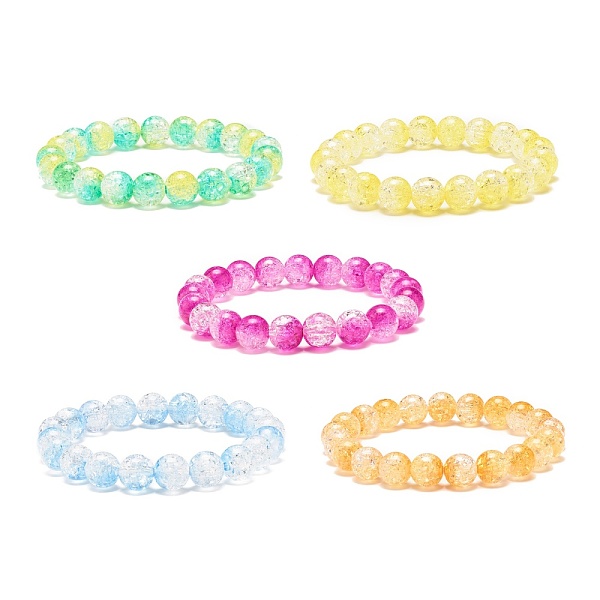 

PandaHall 10MM Candy Color Acrylic Round Beaded Stretch Bracelet for Women, Mixed Color, Beads: 10mm, Inner Diameter: 2-1/8 inch(5.5cm)..., Multicolor