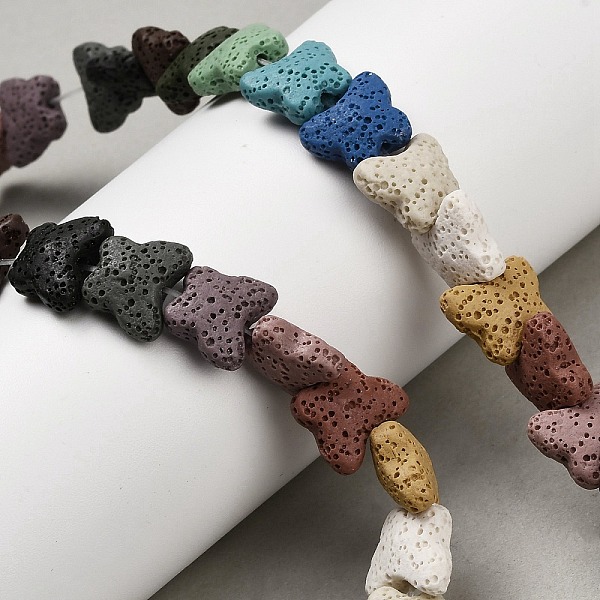 Brins de perles de pierre de lave naturelle