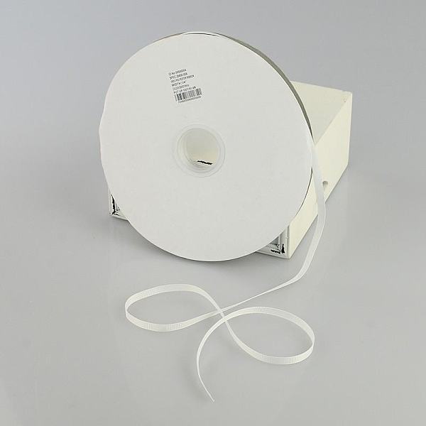 

PandaHall Grosgrain Ribbon, White, 1/4 inch(6mm)x0.3mm, 100yards/roll(91.44m/roll) Polyester None White