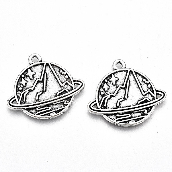 

PandaHall Tibetan Style Alloy Pendant Enamel Settings, Lead Free & Cadmium Free, Planet, Antique Silver, 24.5x27.5x1.5mm, Hole: 1.8mm, about...
