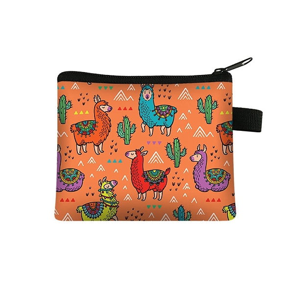 

PandaHall Rectangle Printed Polyester Wallet Zipper Purse, for Kechain, Card Storage, Alpaca, 11x13.5cm Polyester Alpaca