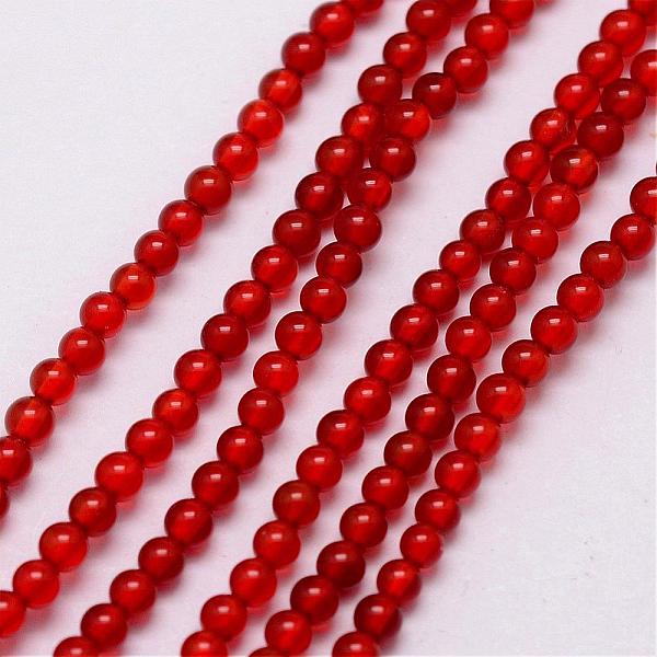 

PandaHall Natural Carnelian Bead Strands, Round, Dyed, 2~2.5mm, Hole: 0.6mm, about 175~185pcs/strand, 16 inch Carnelian Round Red